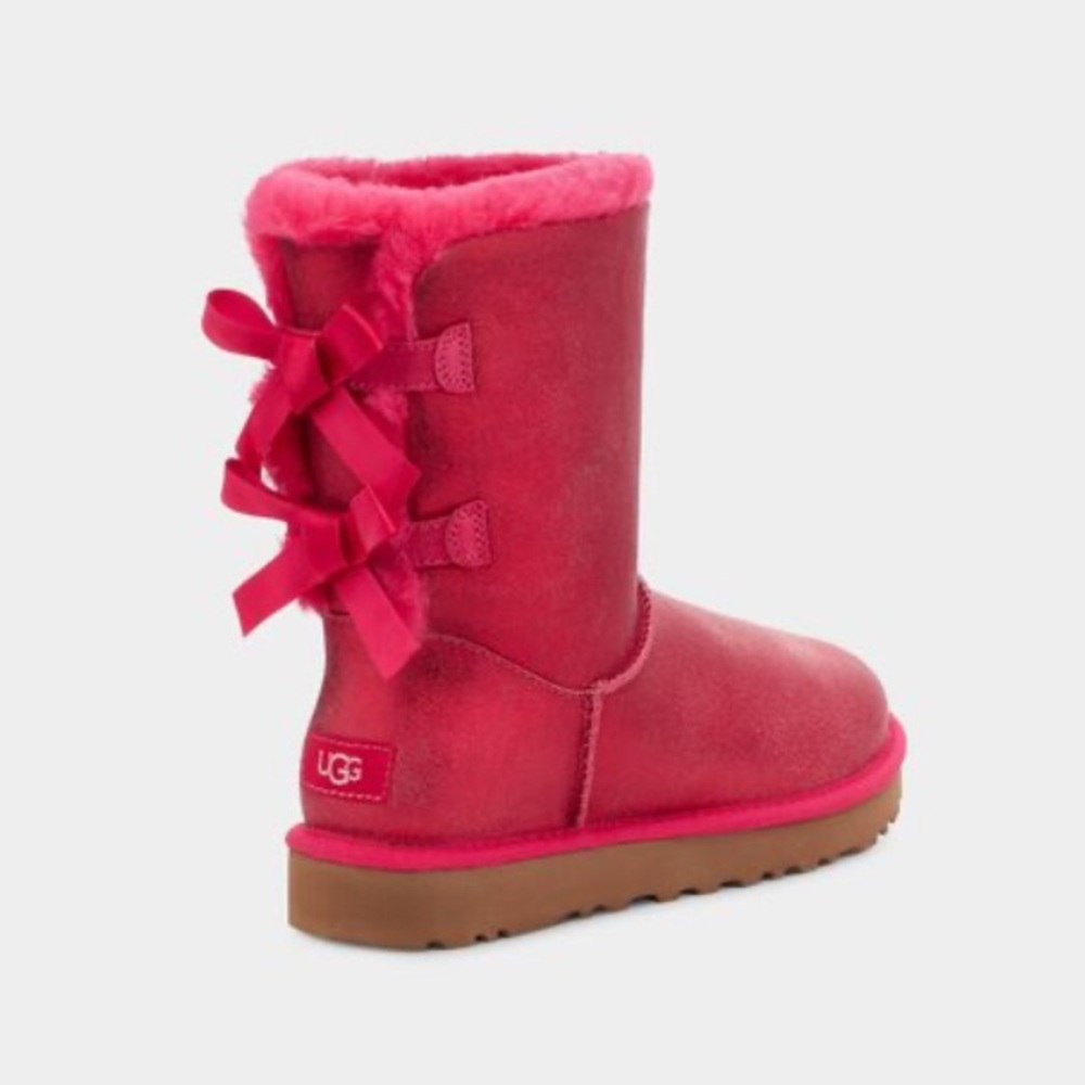 🆕UGG BAILEY BOW GLISTEN SIZE:10 NEW IN BOX COLOR RADISH SOLDOUT DEAD-STOCK